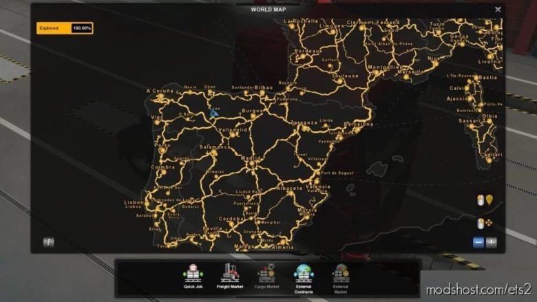 Full Save Game For 1.40 Full Map DLC [Iberia 100% Discovered] for Euro Truck Simulator 2
