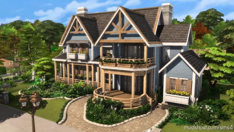 Sims 4 Mod: Familiar Country House (NO CC) (Featured)