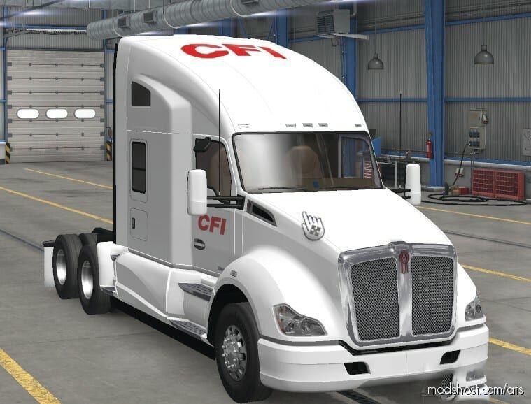 Kenworth T680 CFI White Truck Skin for American Truck Simulator