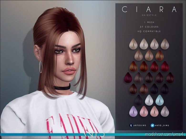 Ciara Hair for The Sims 4