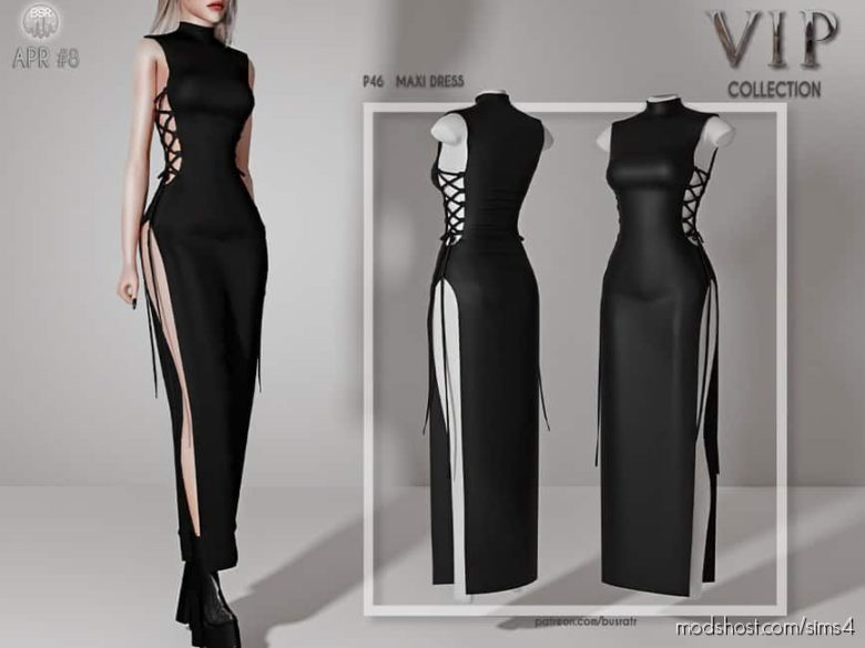 Sims 4 Clothes Mod: Maxi Dress P46 (Featured)