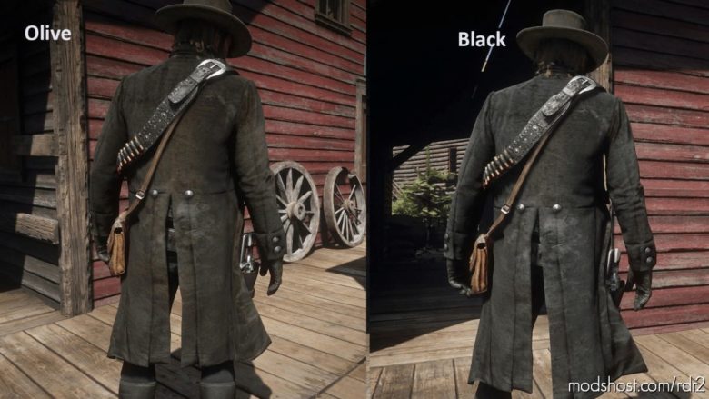 Worn Shotgun Jacket Black OR Olive for Red Dead Redemption 2