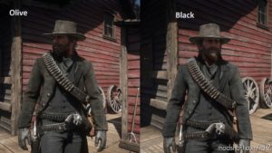 RDR2 Mod: Worn Shotgun Jacket Black OR Olive (Image #3)