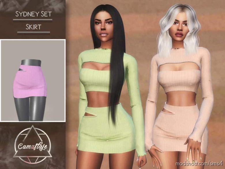 Sims 4 Clothes Mod: Sydney SET (Skirt) (Featured)