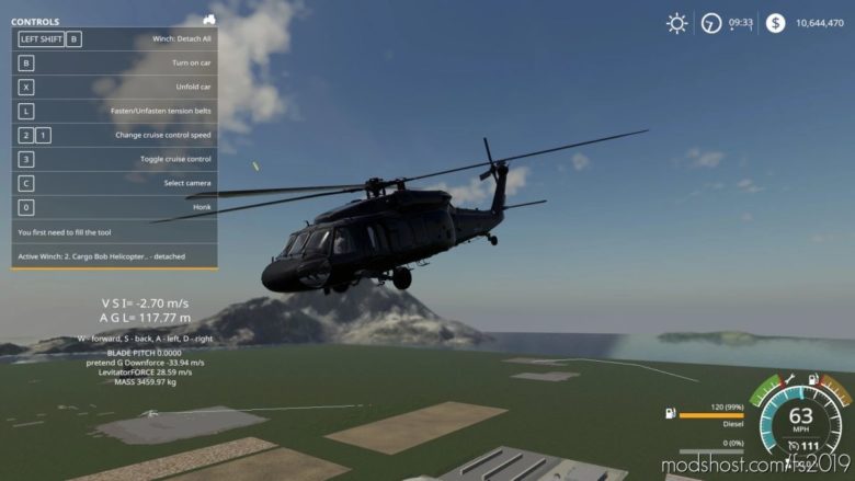UH60 Black Hawk Helicopter for Farming Simulator 19
