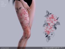 Tattoo: Flower Legs N2 for The Sims 4