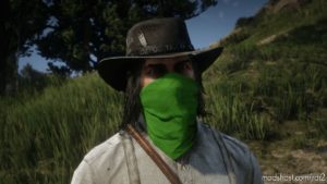 RDR2 Player Mod: Green And Yellow And A Black Pattern Bandanas (Image #3)