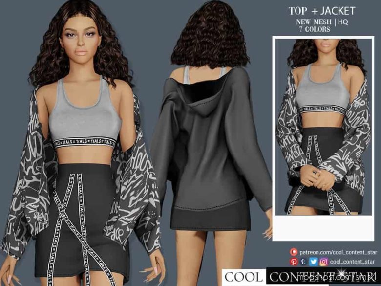 BRA TOP + Jacket for The Sims 4