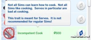 Sims 4 Mod: Three Traits For Servos: Unemotional, Uncreative, And Incompetent Cook (Image #4)