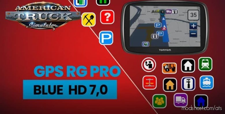 GPS RG PRO Blue HD V7.0 [1.40] for American Truck Simulator