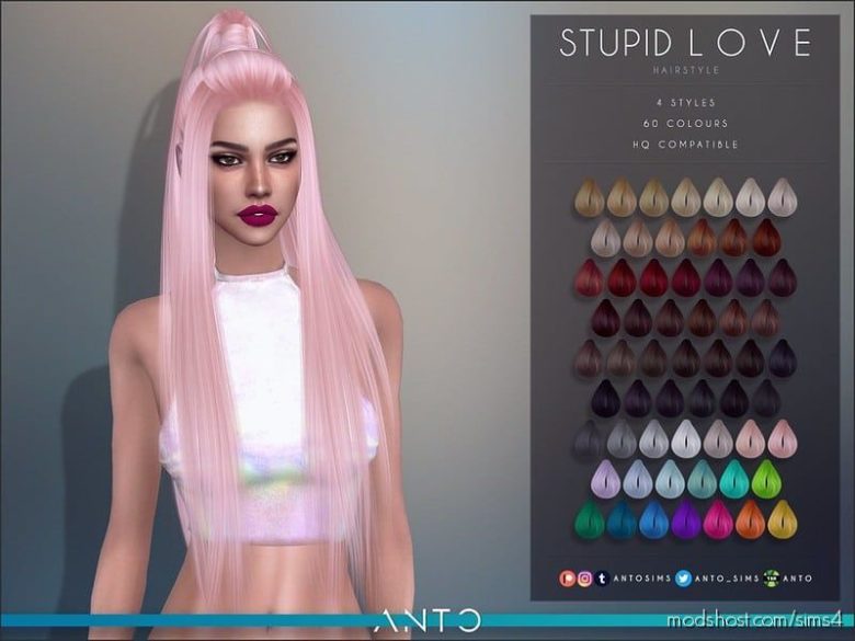 Stupid Love Hairstyle for The Sims 4