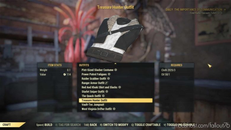 Gloomy Treasure Hunter Outfit for Fallout 76