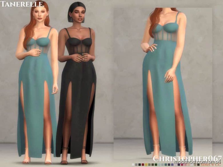 Tanerelle Dress for The Sims 4