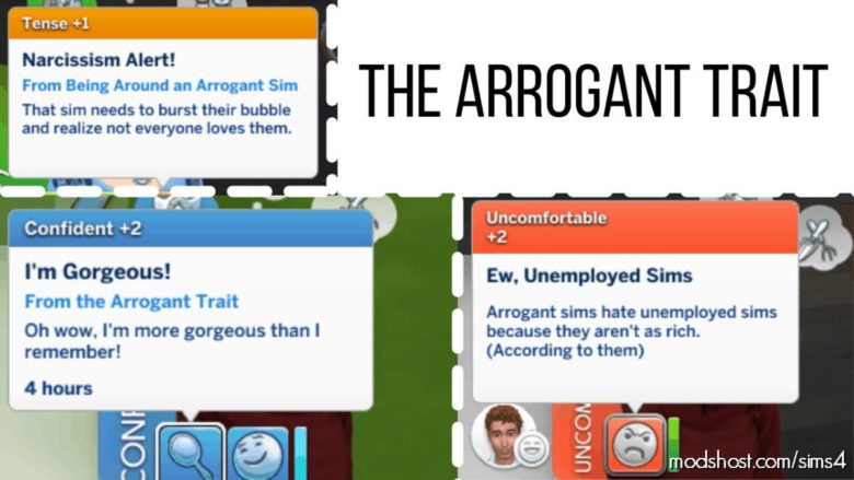 The Arrogant Trait for The Sims 4