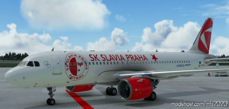 [A32NX] Czech Airlines – SK Slavia Praha Livery [8K Fictional] for Microsoft Flight Simulator 2020