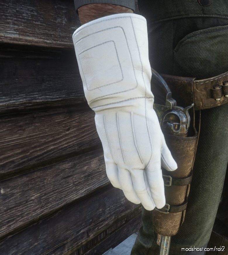 White Cavalry Gloves for Red Dead Redemption 2