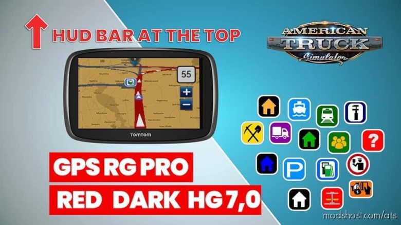 GPS RG PRO RED Dark HG V7.0 for American Truck Simulator