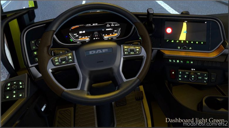 Dashboard Light Green For DAF 2021 XG V0.8 for Euro Truck Simulator 2