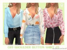 Off-Shoulder Button Shirt 05 for The Sims 4