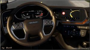 ETS2 DAF Interior Mod: Dashboard Light Blue For DAF 2021 XG 1.40.X (Featured)
