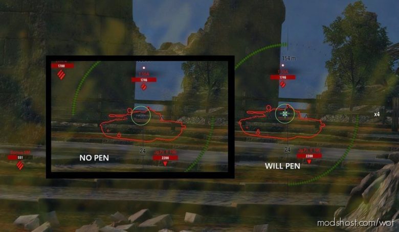 Visible Penetration Indicator (Colorblind) [1.13.0.0] for World of Tanks