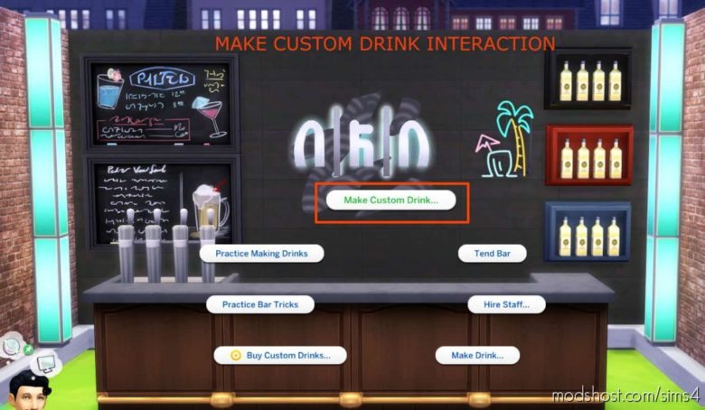 Custom Drink Interactions for The Sims 4