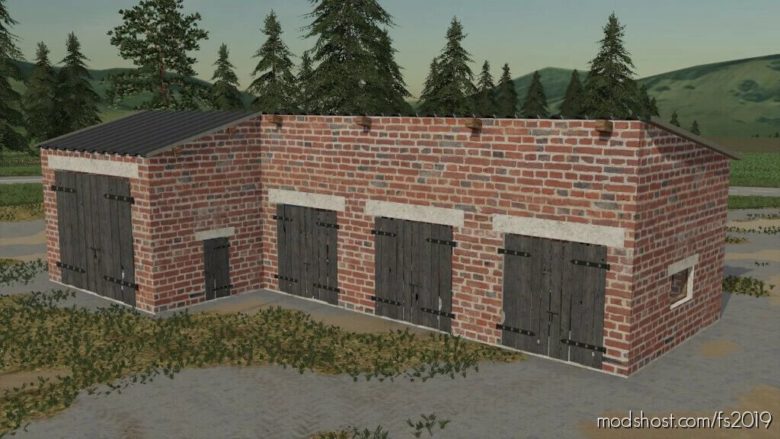 Hall 22X40 And RED Brick Garage V1.2 for Farming Simulator 19