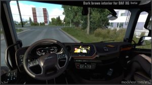 ETS2 DAF Mod: Dark Brown Interior For Daf Xg V0.8 (Image #6)