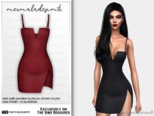Side Split Panalled Bodycon Dress MC237 for The Sims 4