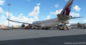 MSFS 2020 747-8F Livery Mod: Qatar Airways Cargo A7-Bgb Ultra NO Mirroring (Image #2)