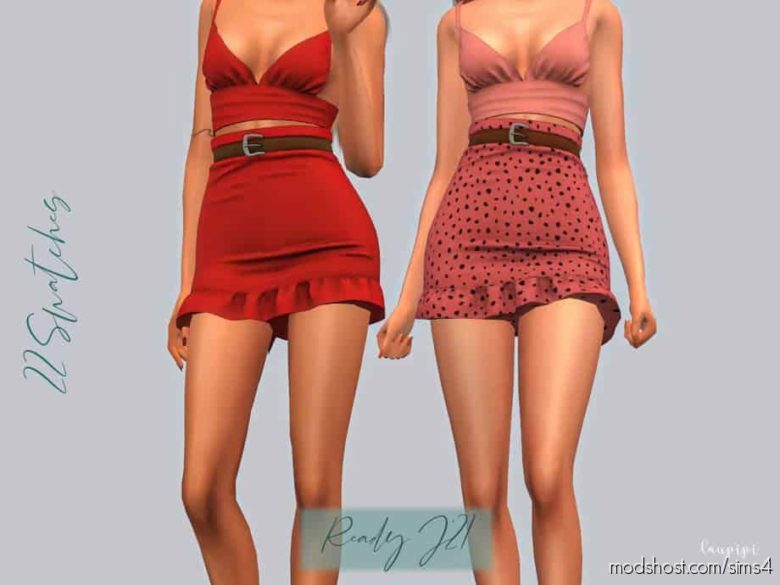 Ruffle Skirt With Belt – BT426 for The Sims 4