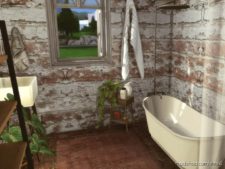 Sims 4 Interior Mod: Farmhouse Bathroom (Image #2)