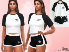 Athletic And Casual Crop TOP for The Sims 4