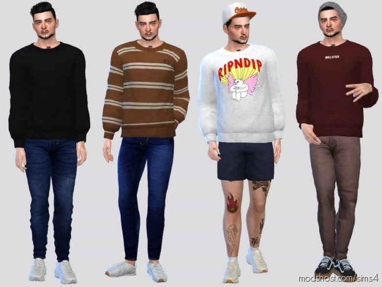 Barnes Crewneck Sweater for The Sims 4