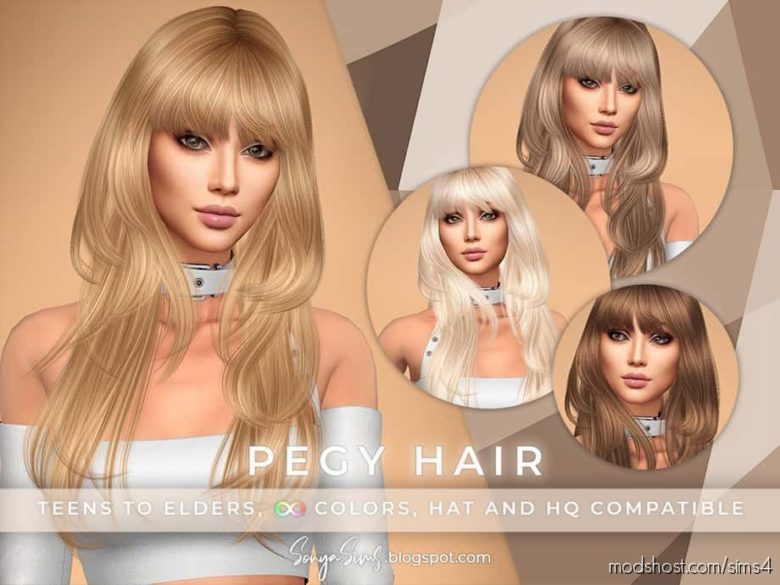 Pegy Hair for The Sims 4
