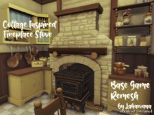 Cottage Inspired Fireplace Stove for The Sims 4