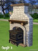 Sims 4 Interior Mod: Cottage Inspired Fireplace Stove (Image #6)