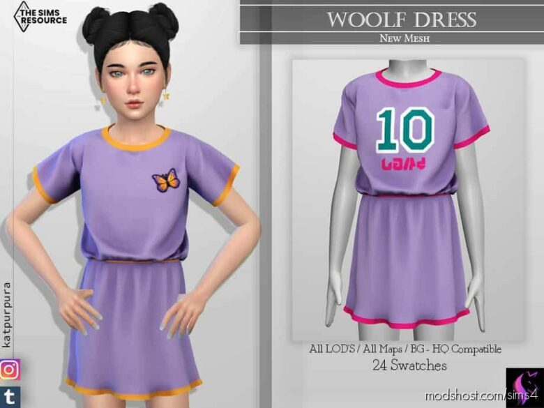 Woolf Dress for The Sims 4