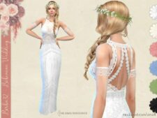 Bohemian Wedding Dress – The Bride for The Sims 4