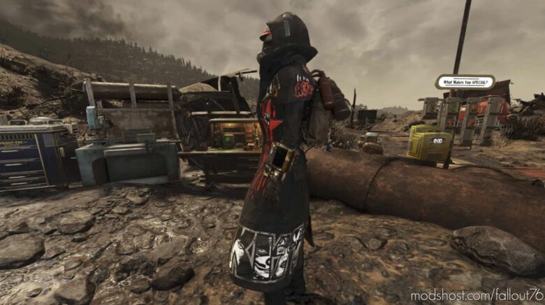 Dark Anarchy NCR Ranger Armor And Black And RED Assault GAS Mask for Fallout 76