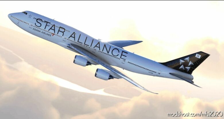 Asiana Airlines B747-8 Star Alliance Livery (NOT Mirrored) for Microsoft Flight Simulator 2020