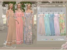 Bohemian Bridesmaids Dress for The Sims 4
