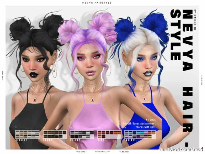 Nevya Hairstyle for The Sims 4