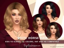 White Horse Hair for The Sims 4