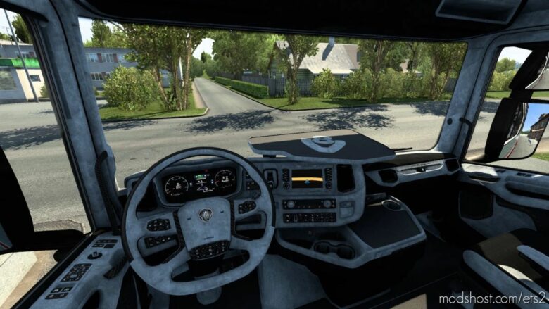 Customizable Scania Next-Gen Grey-Carbon Detailed Interior [1.41.X] for Euro Truck Simulator 2
