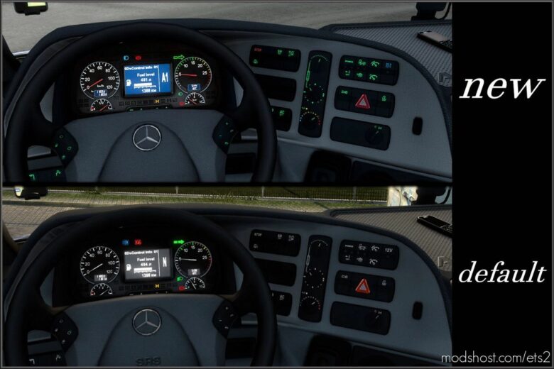 Dashboard Lights Mercedes Actros 2009 Green V1.3 for Euro Truck Simulator 2