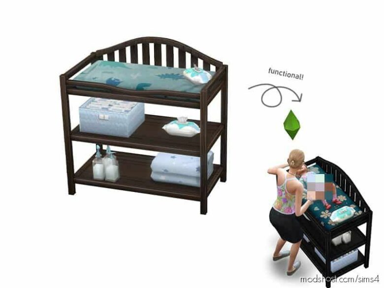 Functional Toddler Changing Table for The Sims 4