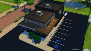 Sims 4 House Mod: Starbucks Modern Restaurant (Image #3)