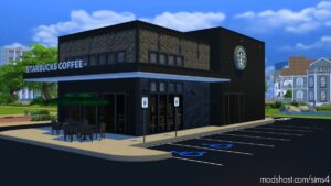 Sims 4 House Mod: Starbucks Modern Restaurant (Image #11)