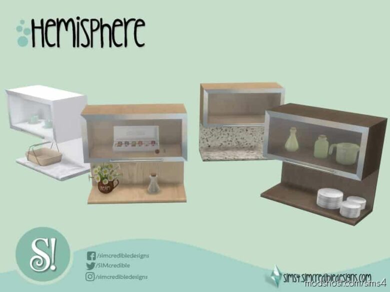 Hemisphere Wall Cabinet 2 for The Sims 4